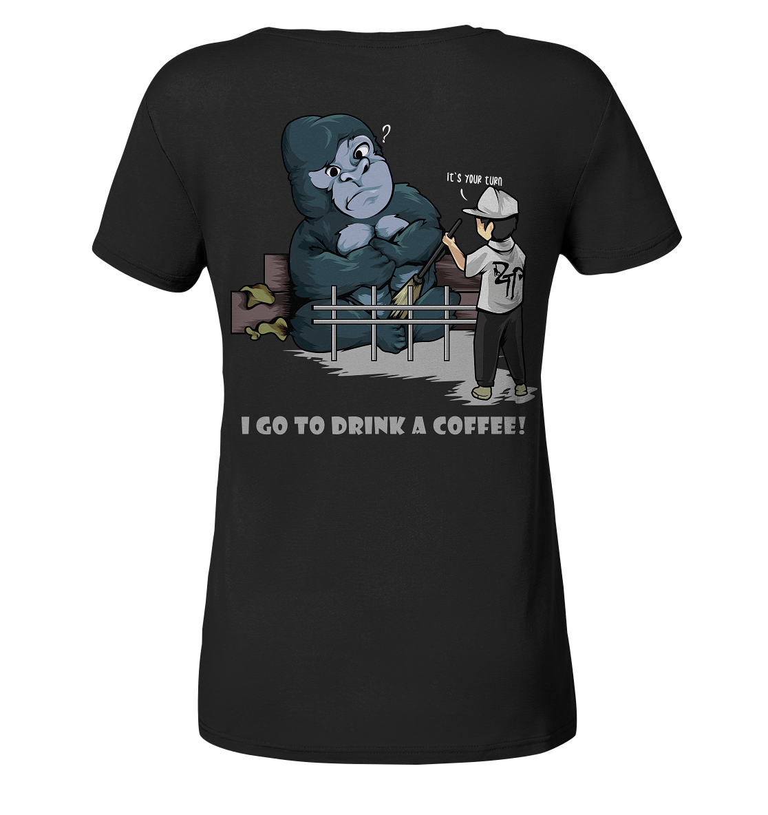 ZTP + "Mach dein Bett" dark - Ladies Organic V-Neck Shirt