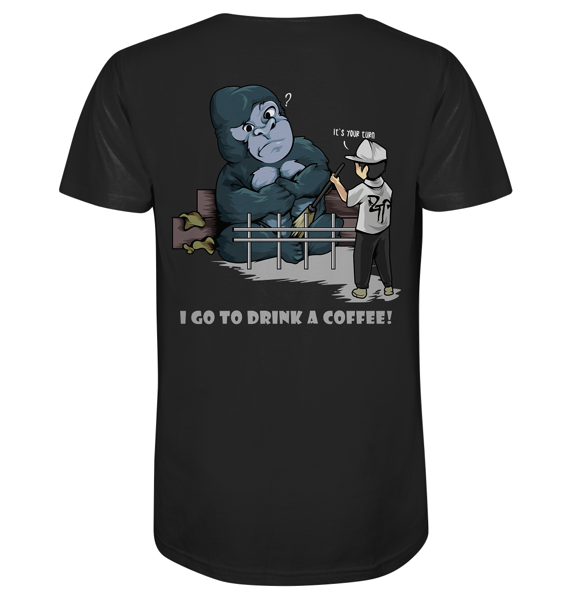 ZTP + "Mach dein Bett" dark - Mens Organic V-Neck Shirt