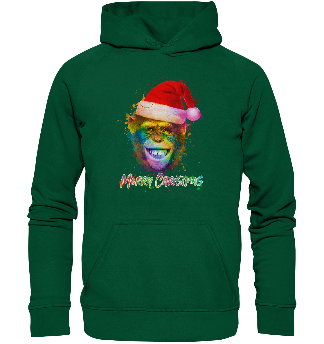 Christmas Chimpanzee - Basic Unisex Hoodie