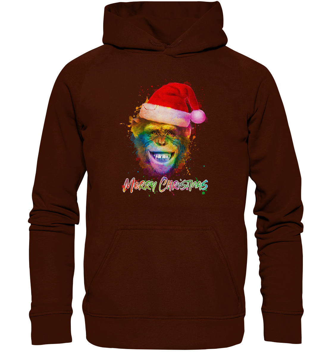 Christmas Chimpanzee - Basic Unisex Hoodie