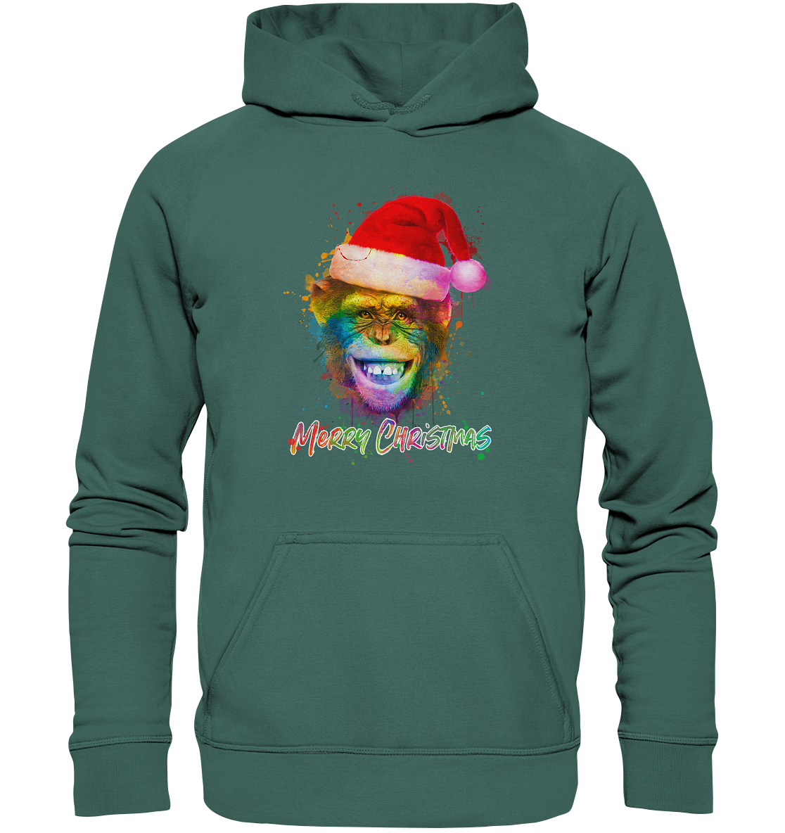 Christmas Chimpanzee - Basic Unisex Hoodie