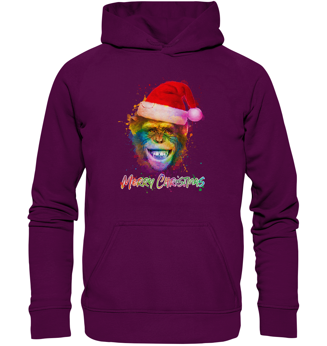 Christmas Chimpanzee - Basic Unisex Hoodie