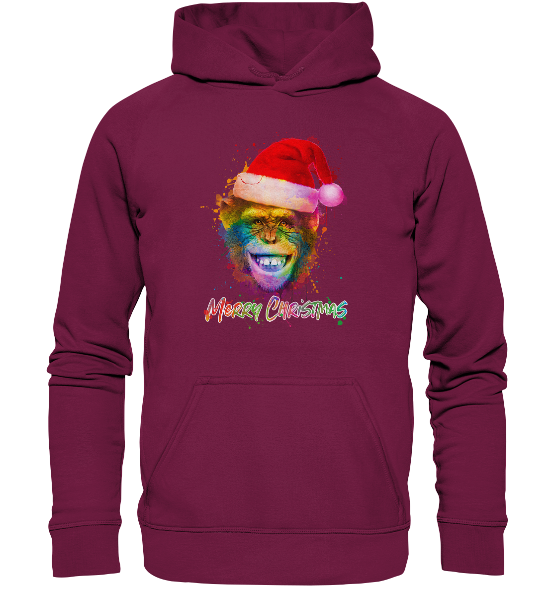 Christmas Chimpanzee - Basic Unisex Hoodie