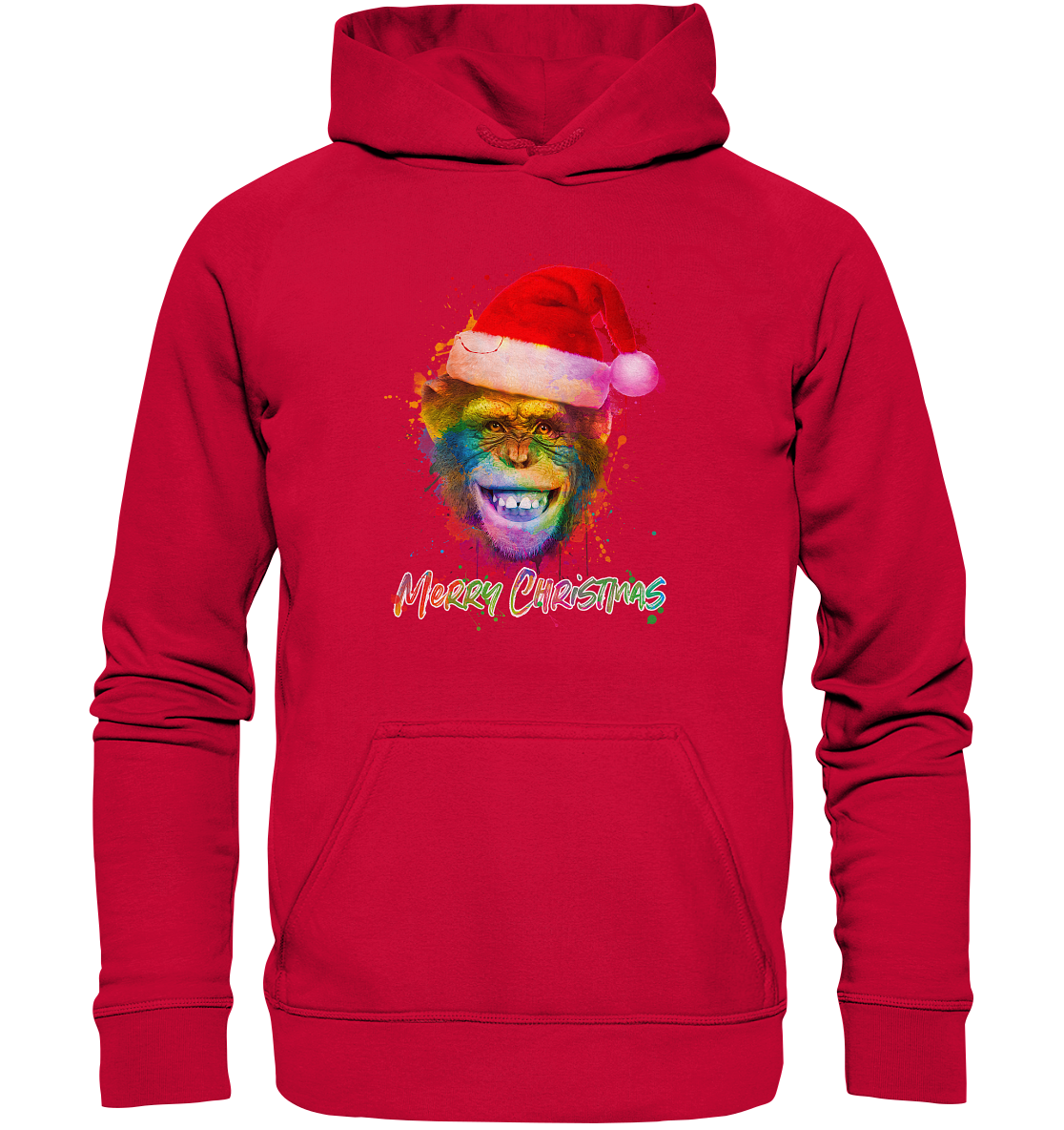 Christmas Chimpanzee - Basic Unisex Hoodie