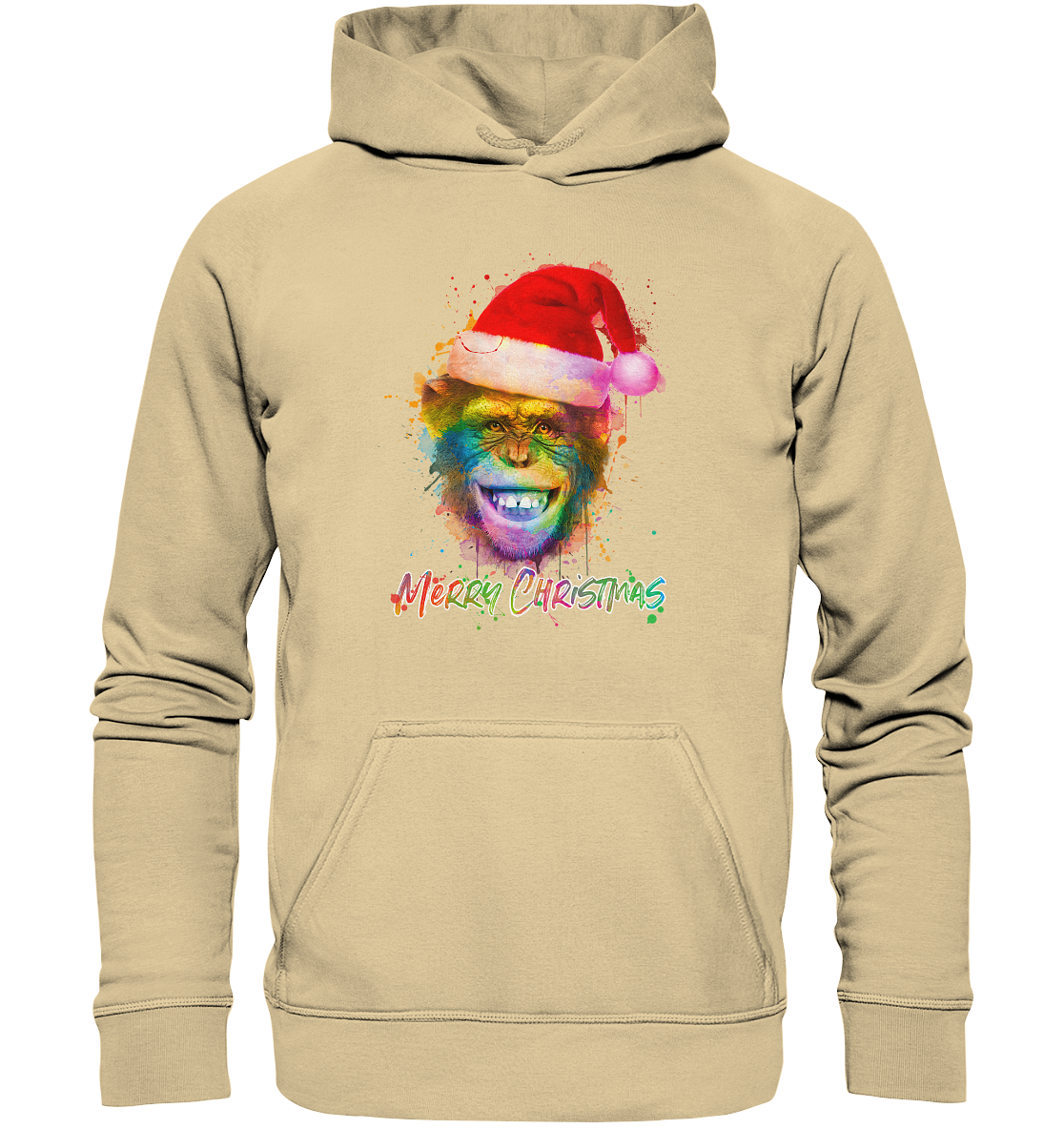 Christmas Chimpanzee - Basic Unisex Hoodie