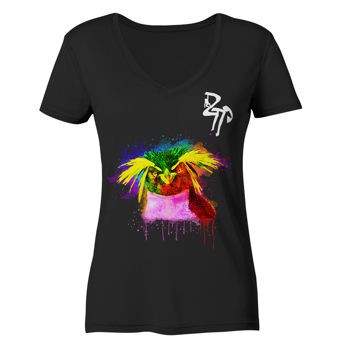 Felsenpinguin dark - Ladies Organic V-Neck Shirt