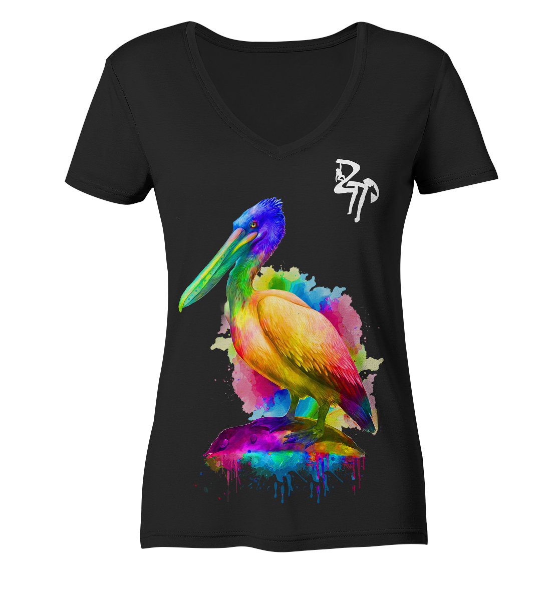 Pelikan dark - Ladies Organic V-Neck Shirt