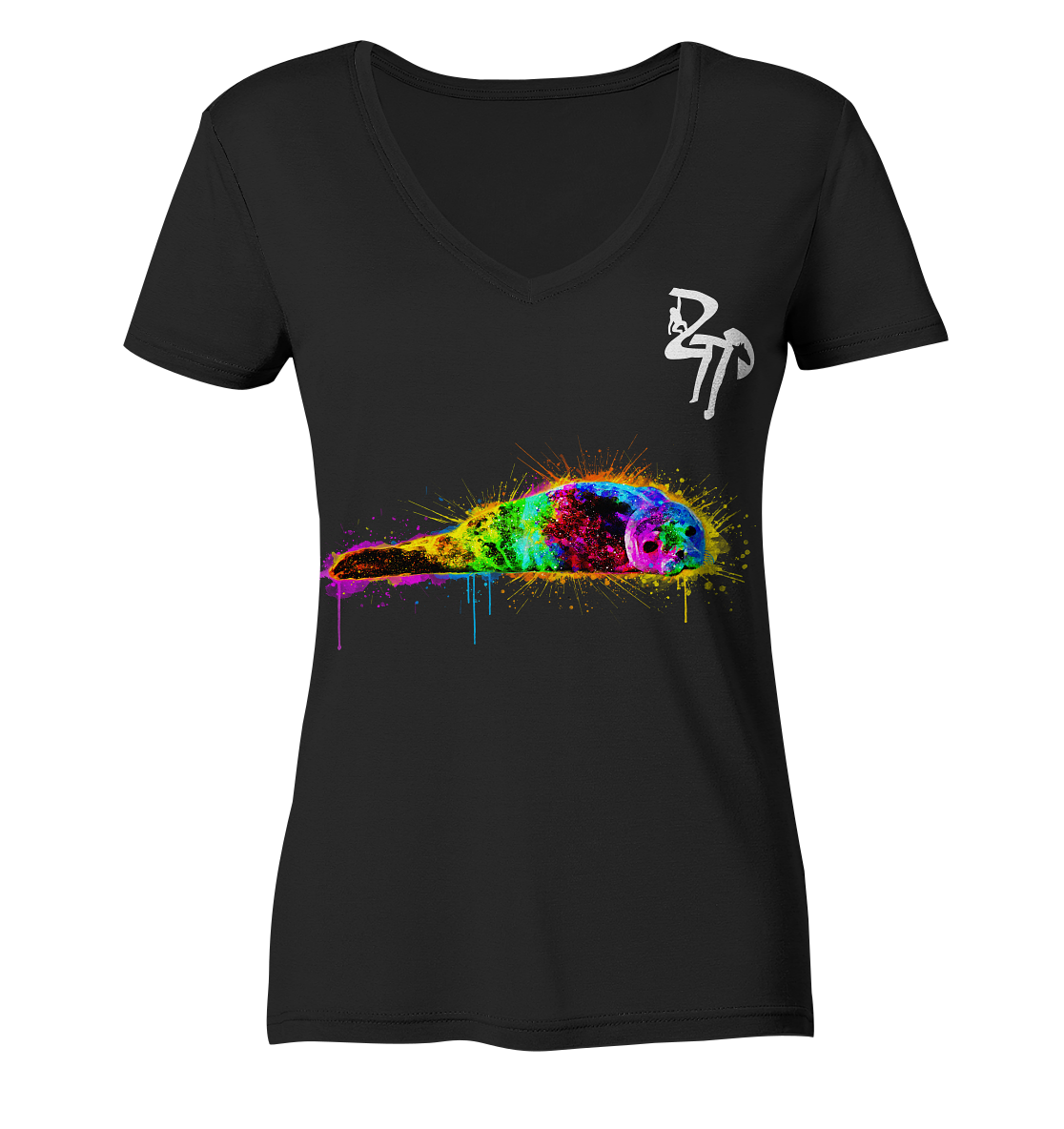 Seehund dark - Ladies Organic V-Neck Shirt