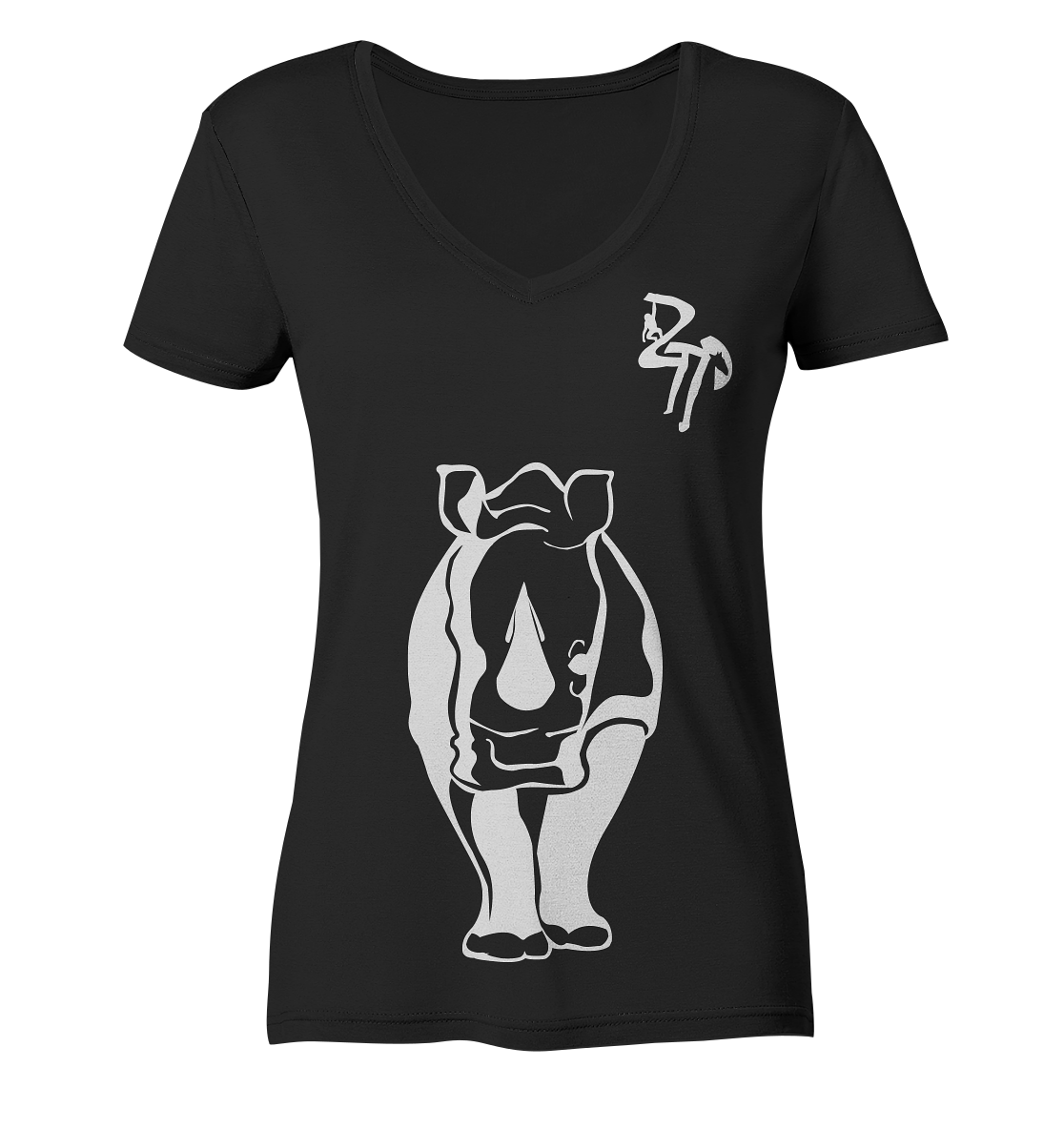 B & W Nashorn - Ladies Organic V-Neck Shirt