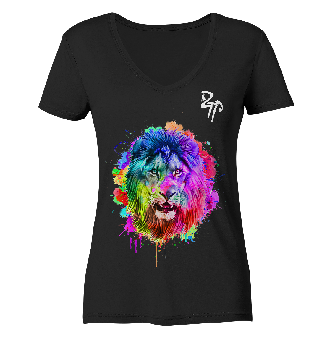 Löwe dark - Ladies Organic V-Neck Shirt