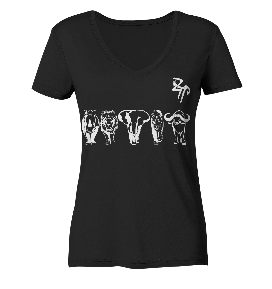 African big five - Ladies Organic V-Neck Shirt