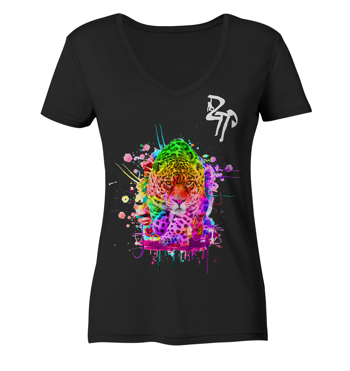 Jaguar dark - Ladies Organic V-Neck Shirt