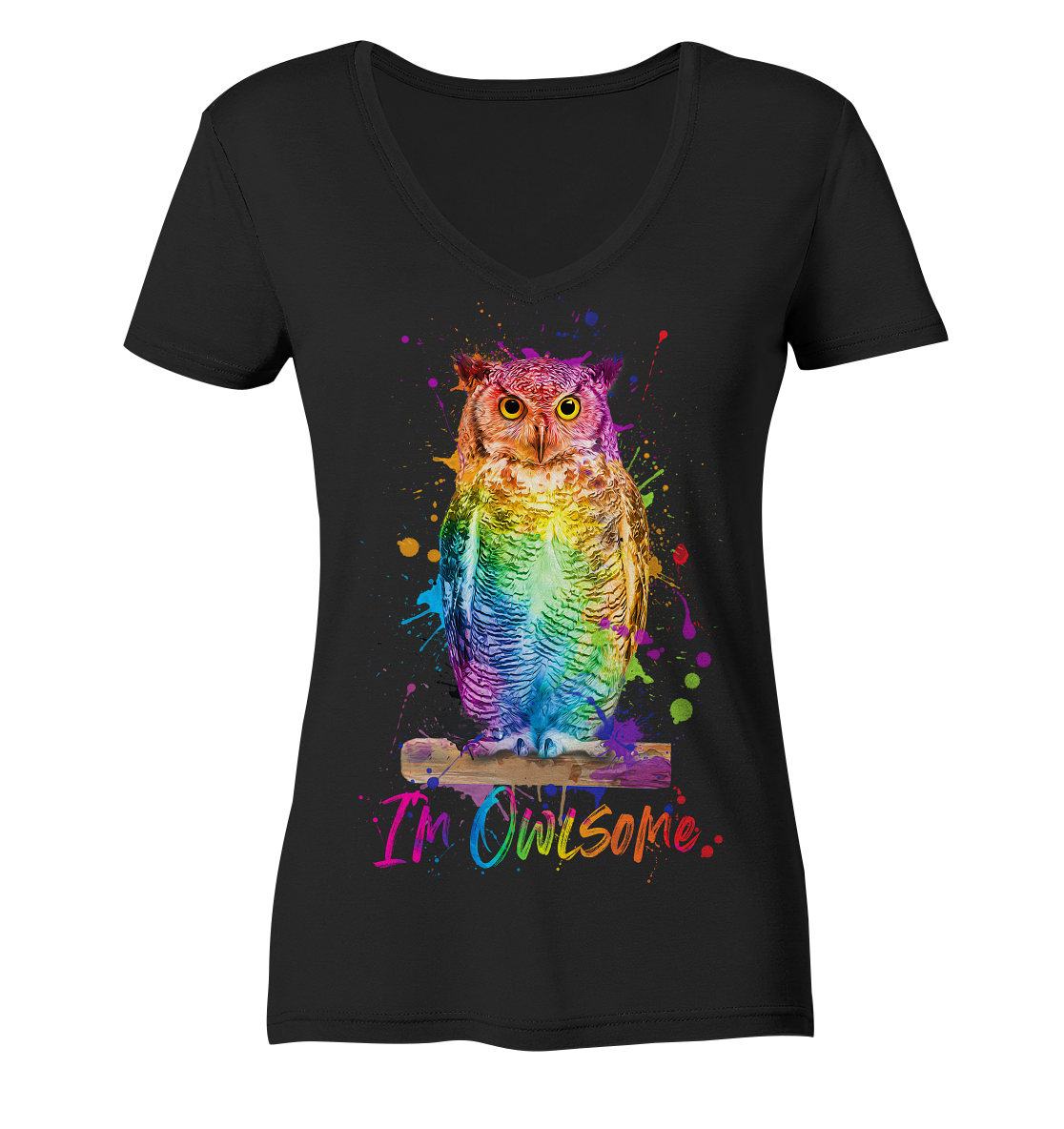 I´m Owlsome - Ladies Organic V-Neck Shirt