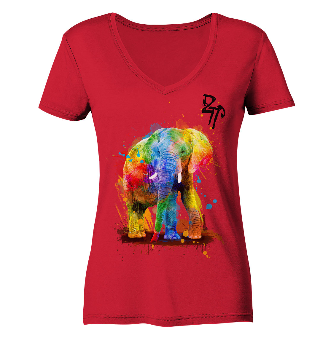 Irrelephant-Elefant - Ladies Organic V-Neck Shirt