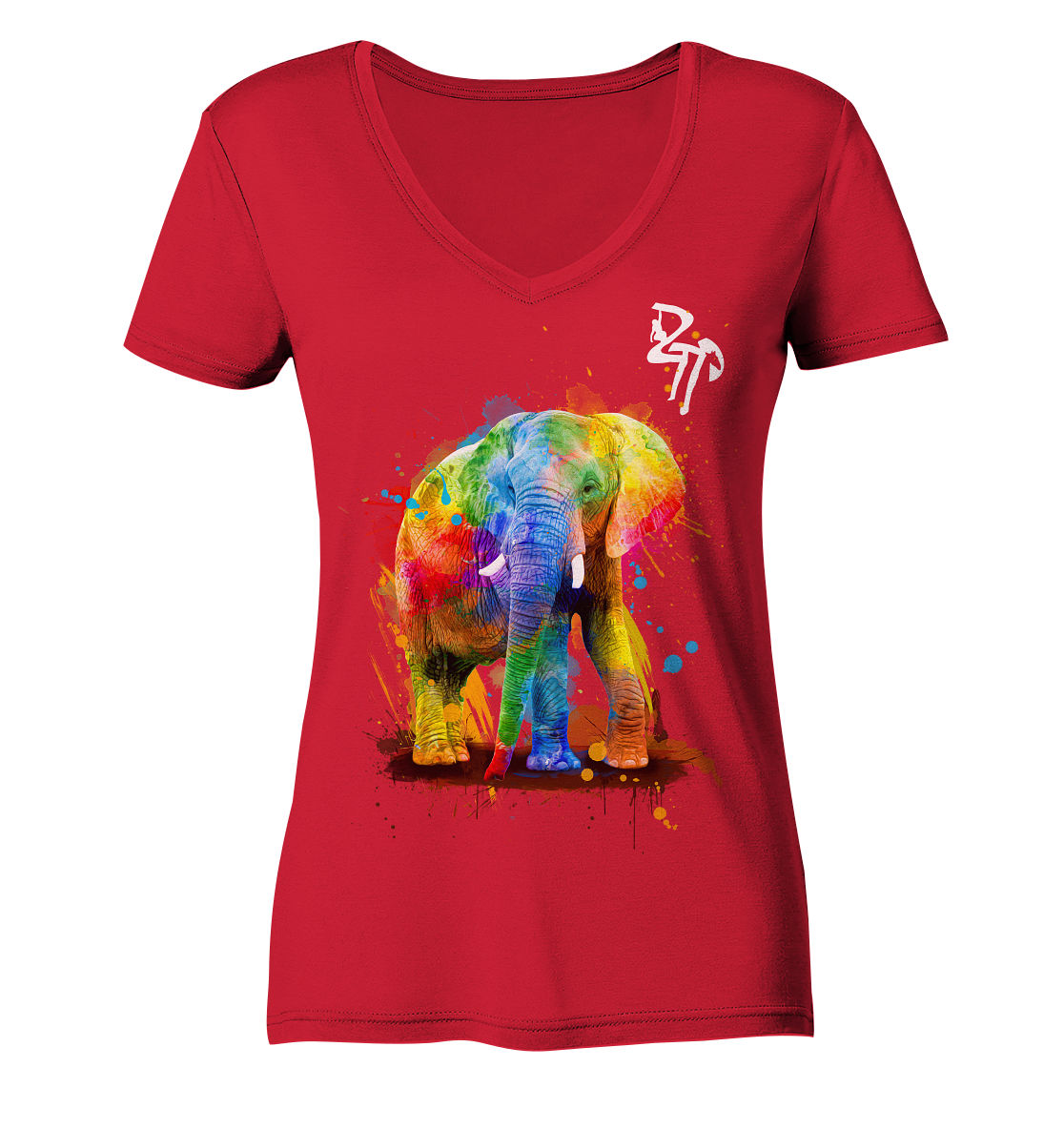 Irrelephant-Elefant dark - Ladies Organic V-Neck Shirt