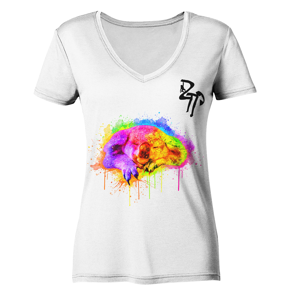 Koala schlafend - Ladies Organic V-Neck Shirt