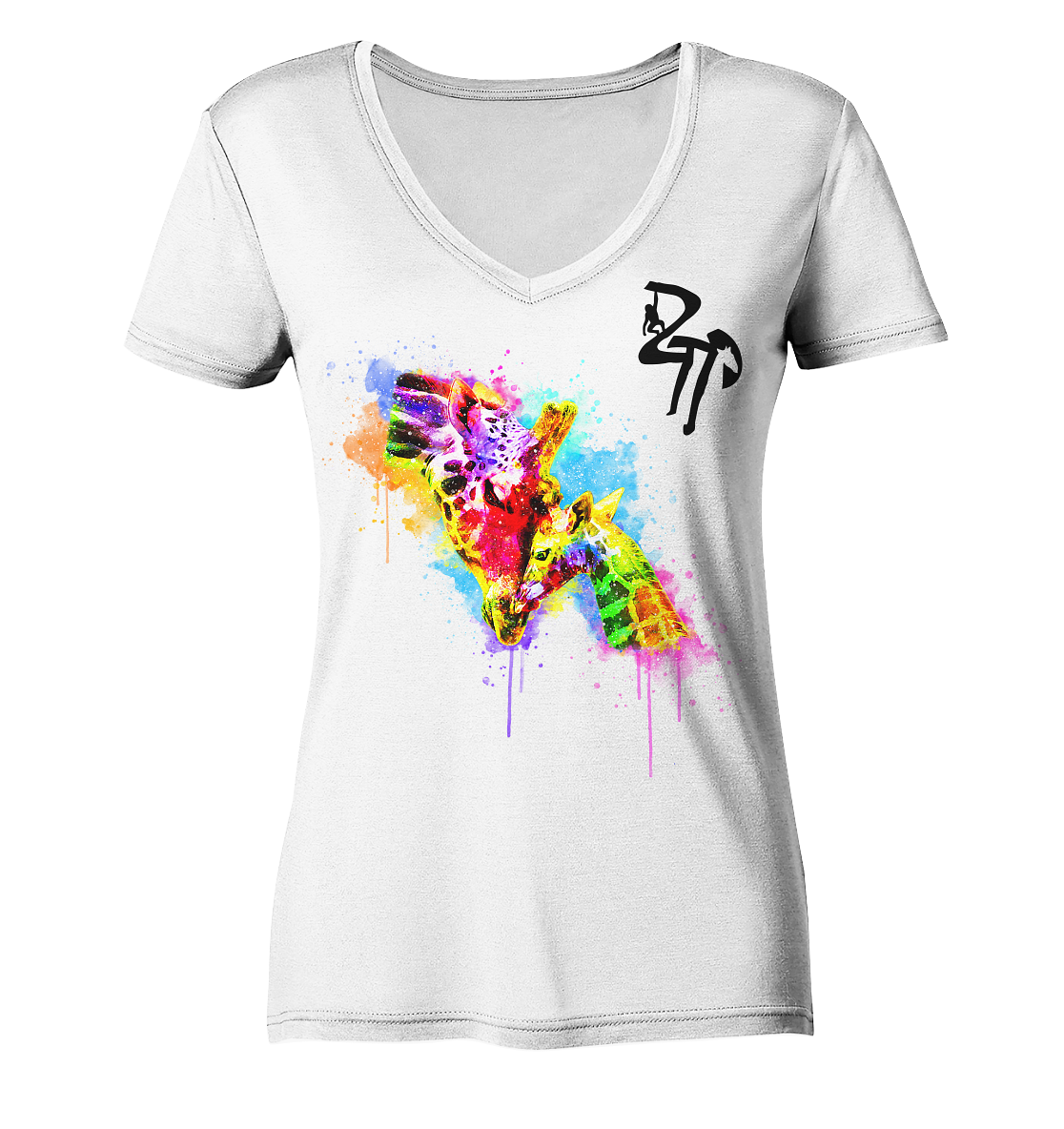 Giraffe - Ladies Organic V-Neck Shirt