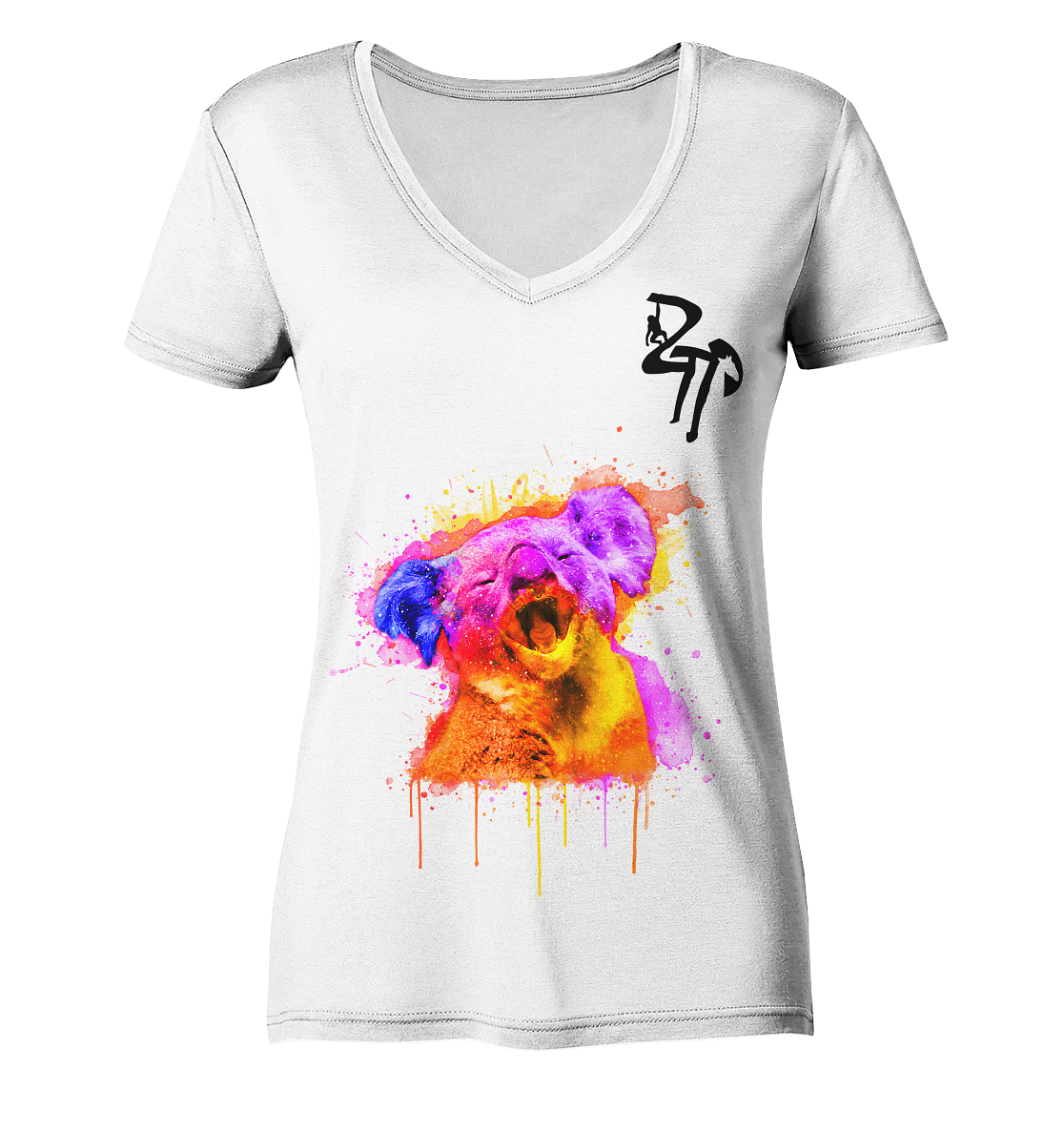 Koala gähnend - Ladies Organic V-Neck Shirt