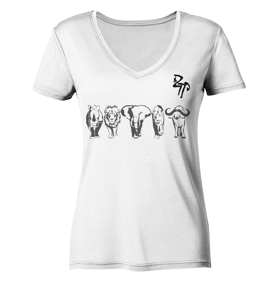 African big five - Ladies Organic V-Neck Shirt