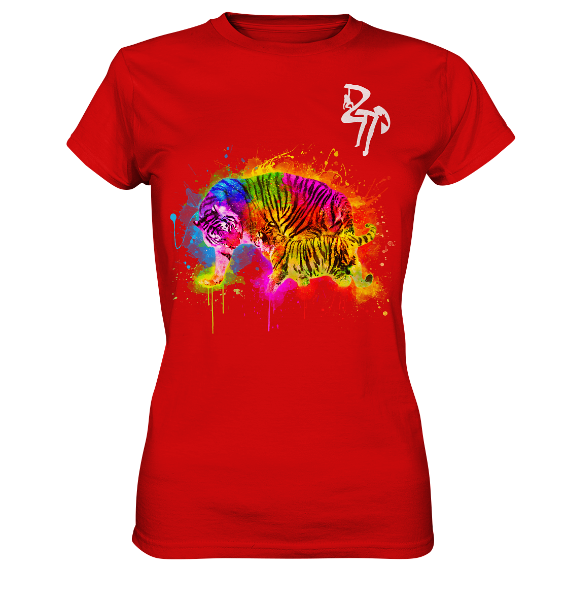 Tiger mit Welpen dark - Ladies Premium Shirt