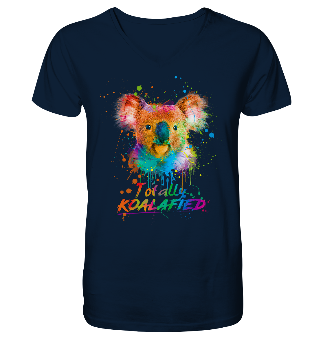 Totally Koalafied - Mens Organic V-Neck Shirt