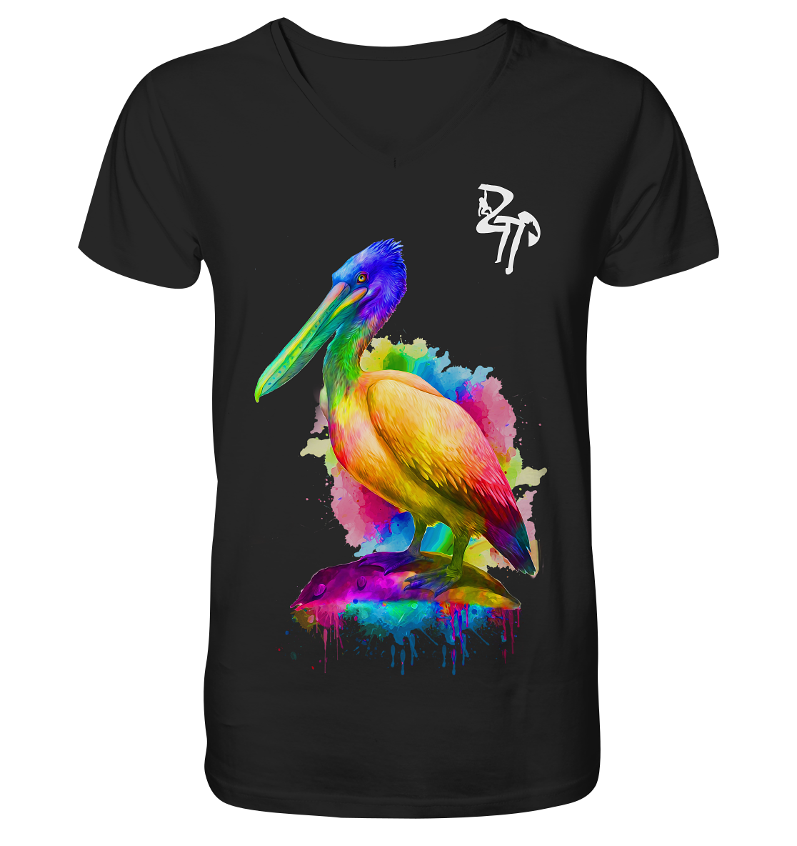 Pelikan dark - Mens Organic V-Neck Shirt