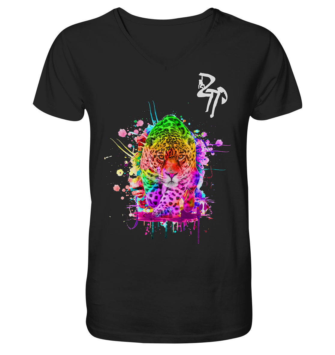 Jaguar dark - Mens Organic V-Neck Shirt