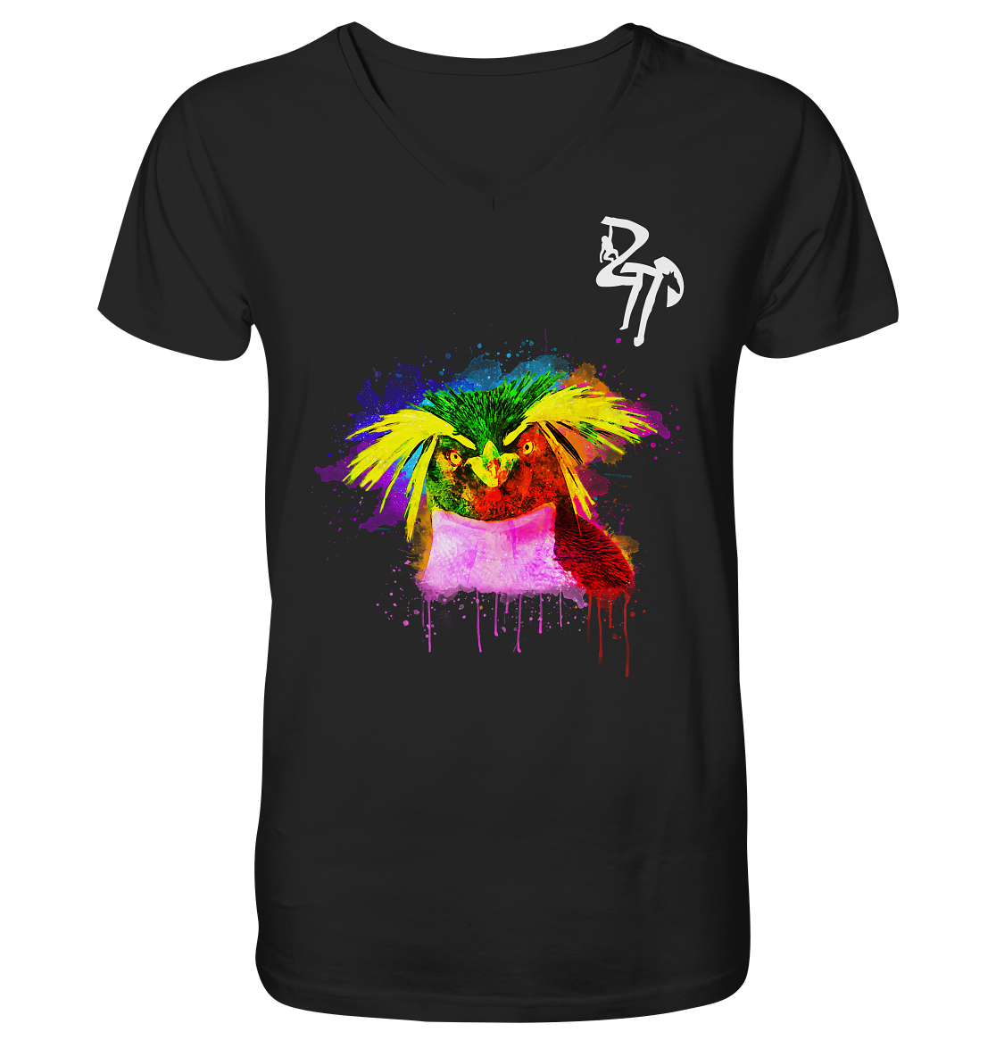 Felsenpinguin dark - Mens Organic V-Neck Shirt