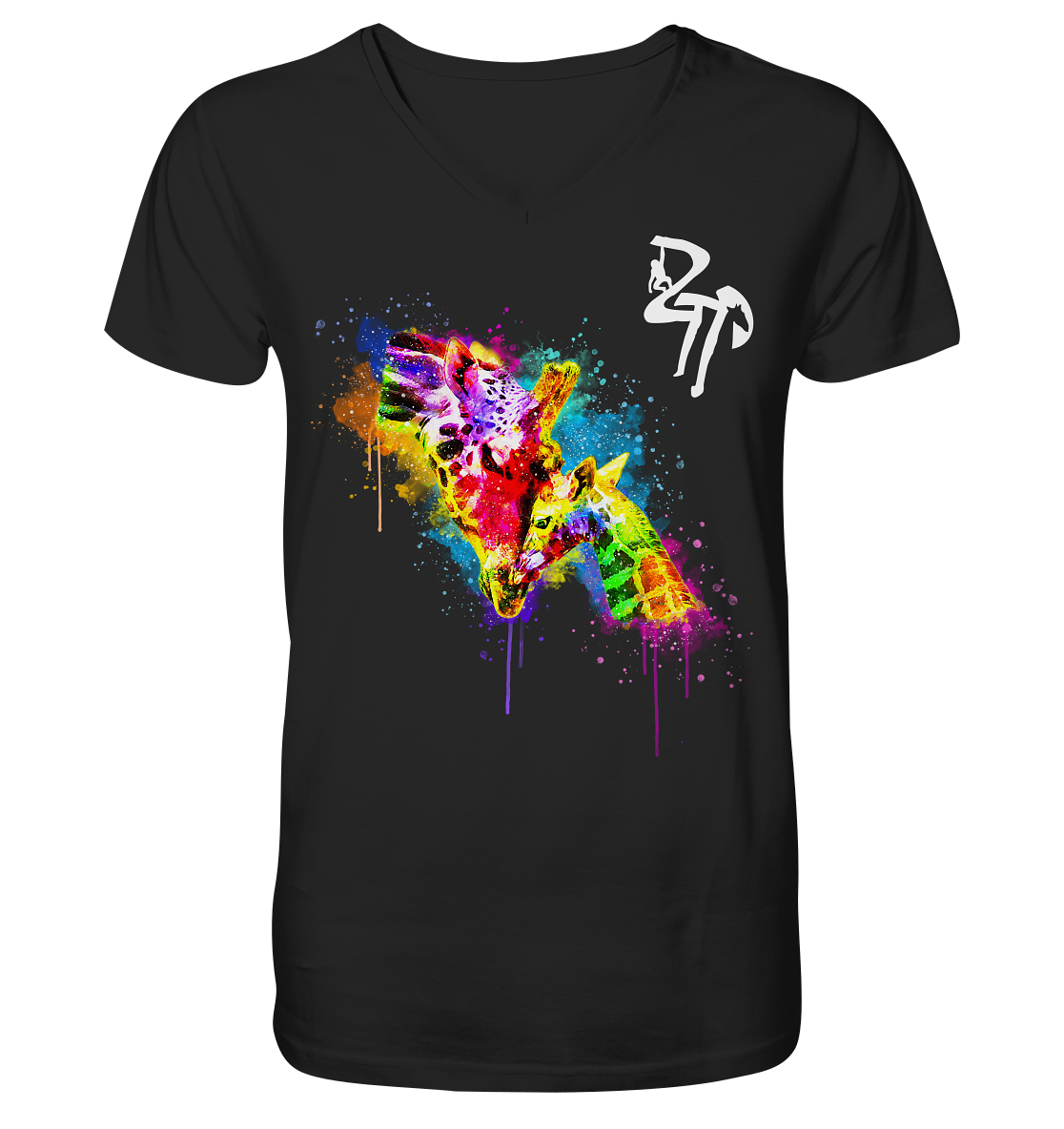 Giraffe dark - Mens Organic V-Neck Shirt