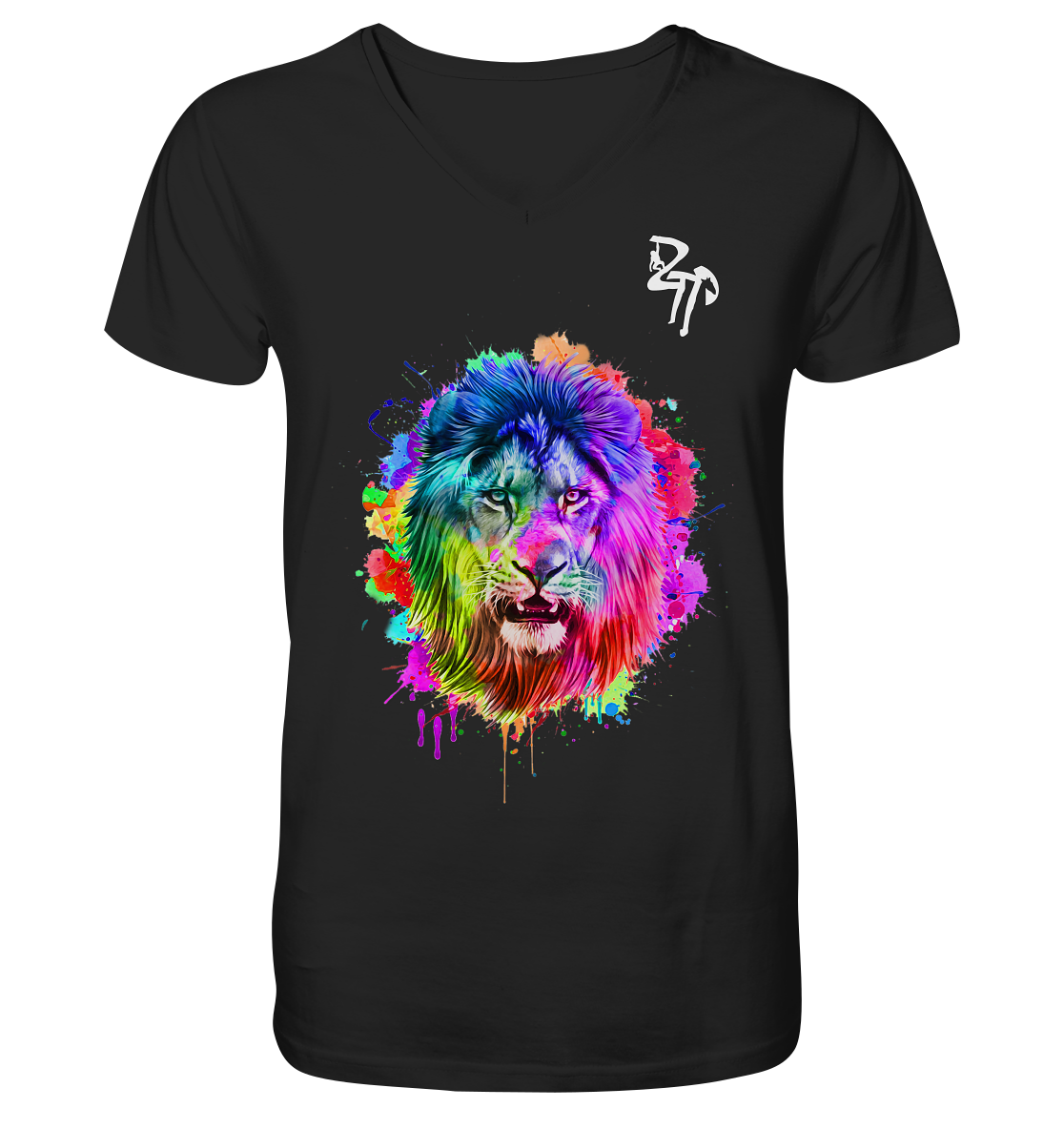 Löwe dark - Mens Organic V-Neck Shirt