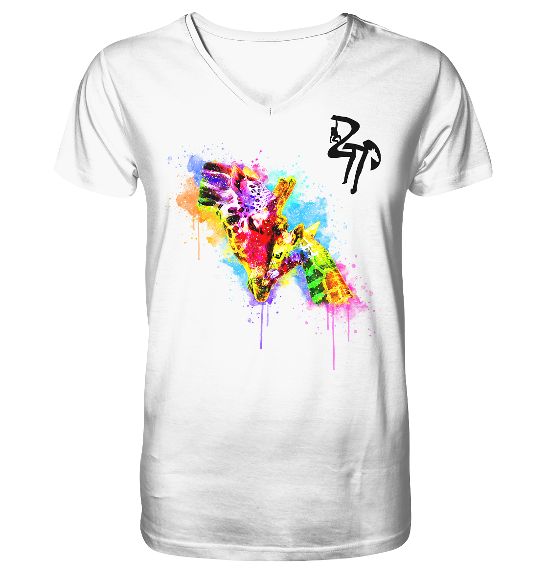 Giraffe - Mens Organic V-Neck Shirt