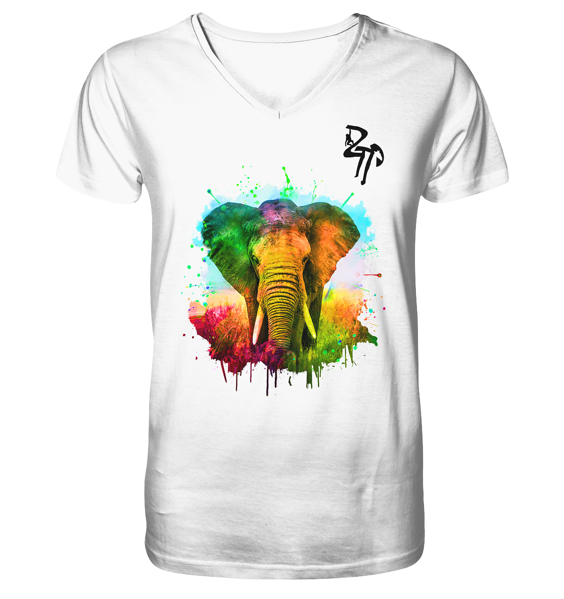Afrikanischer Elefant - Mens Organic V-Neck Shirt