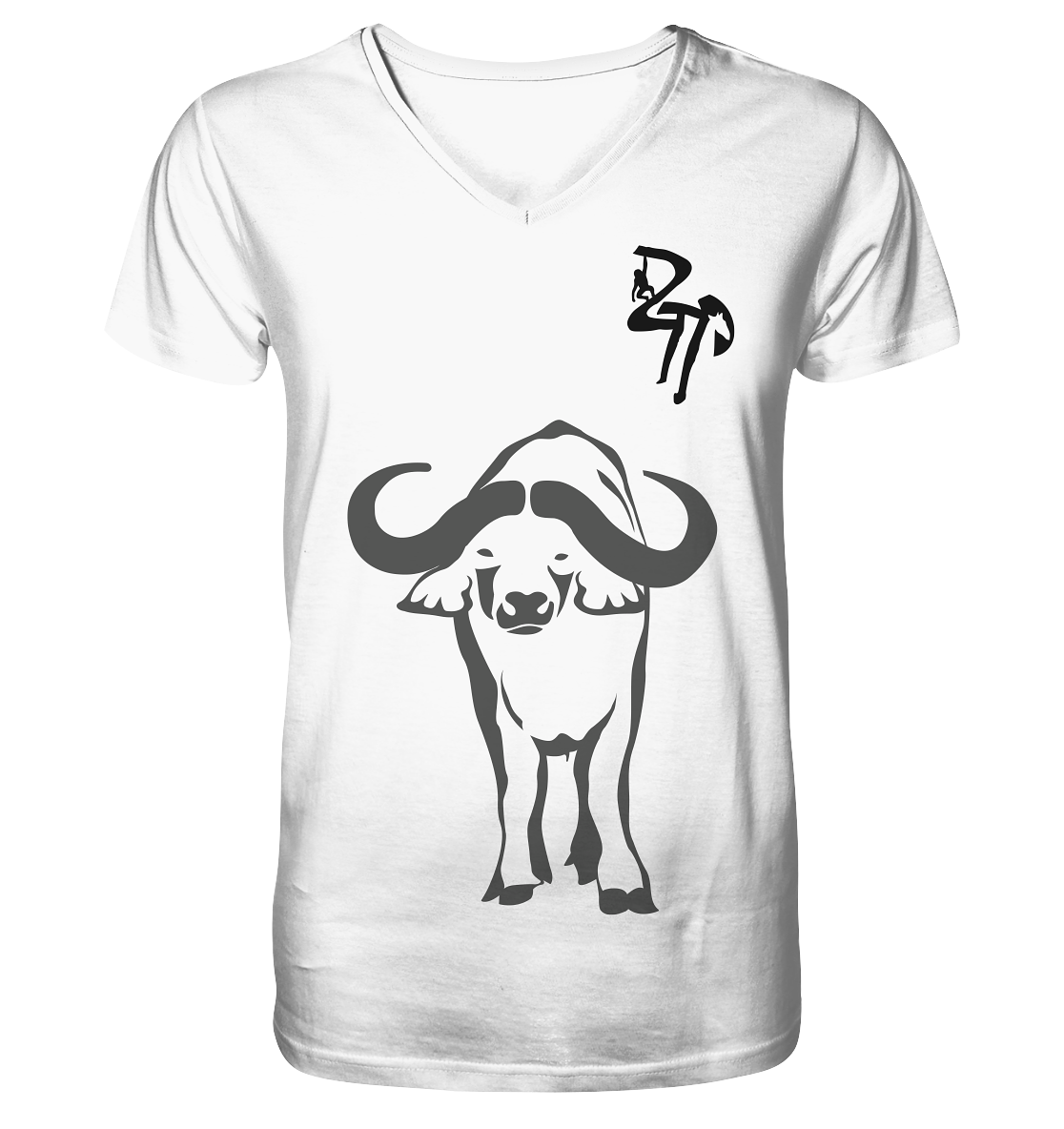 B & W Wasserbüffel - Mens Organic V-Neck Shirt