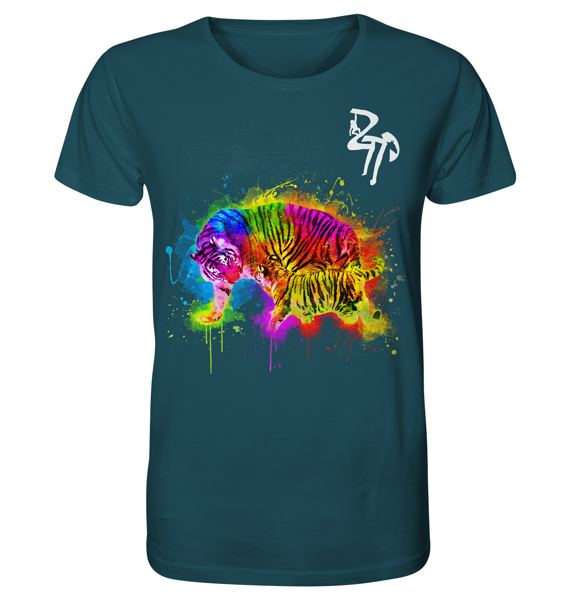 Tiger mit Welpen dark - Organic Shirt