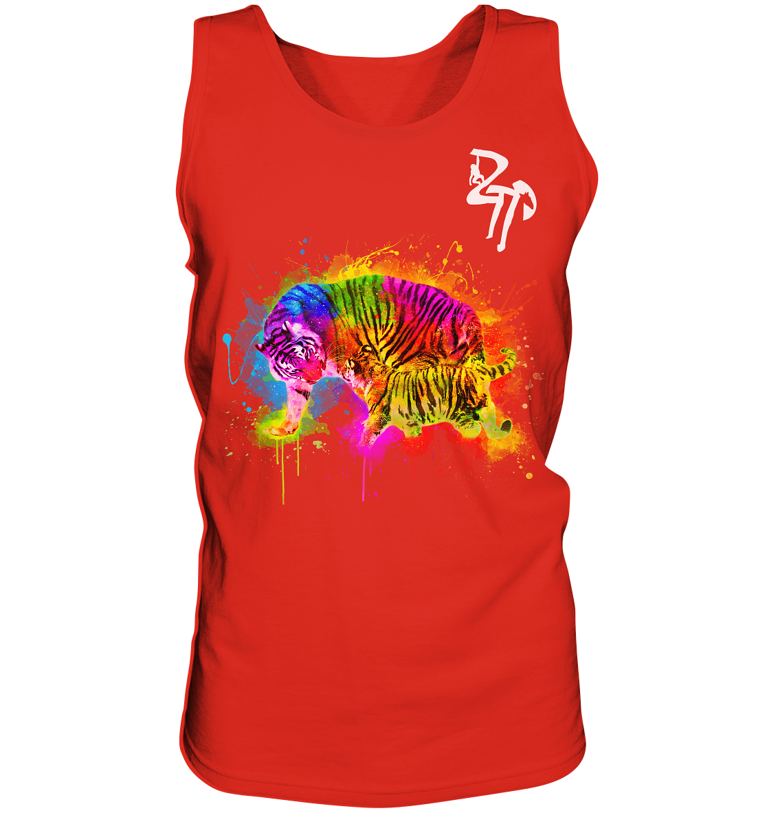 Tiger mit Welpen dark - Tank-Top