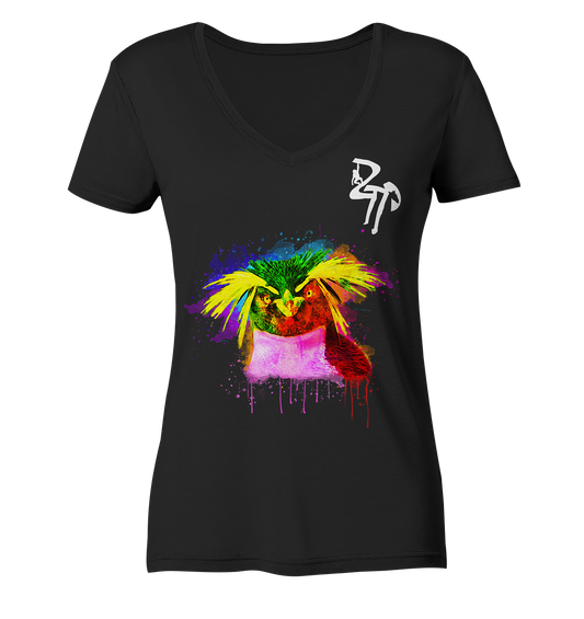 Felsenpinguin dark - Ladies Organic V-Neck Shirt