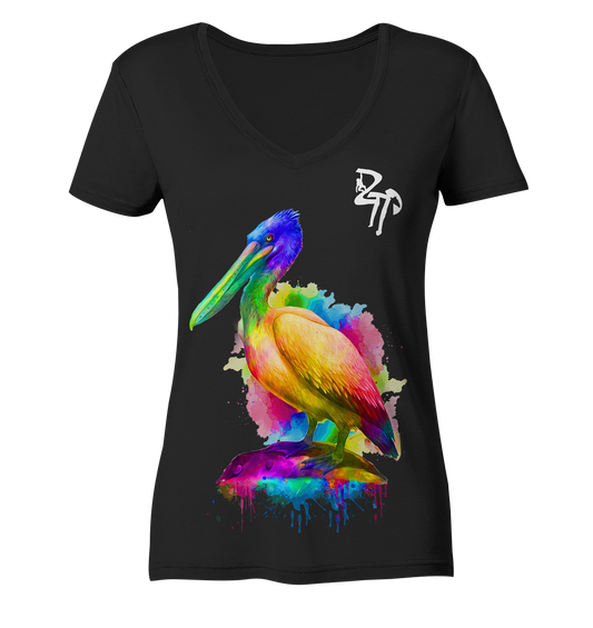 Pelikan dark - Ladies Organic V-Neck Shirt