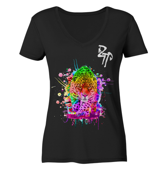 Jaguar dark - Ladies Organic V-Neck Shirt