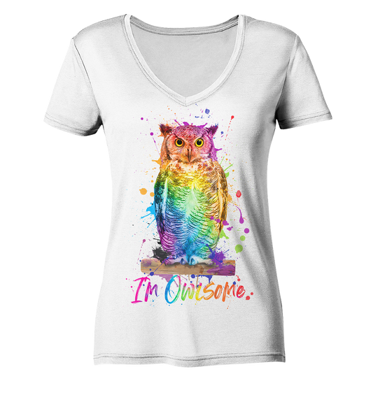 I´m Owlsome - Ladies Organic V-Neck Shirt