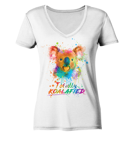 Totally Koalafied - Ladies Organic V-Neck Shirt
