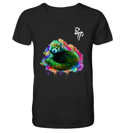 Kleiner Panda dark - Mens Organic V-Neck Shirt