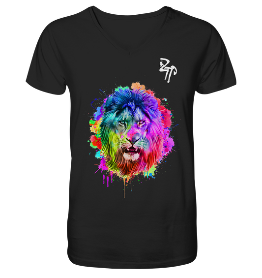 Löwe dark - Mens Organic V-Neck Shirt